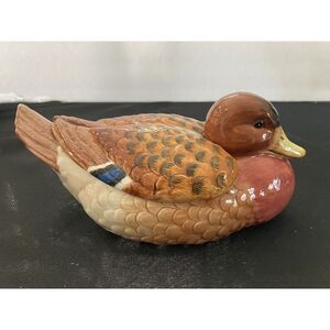 Vintage Hen Duck Fitz And Floyd Essentials Ceramic Covered‎ Dish